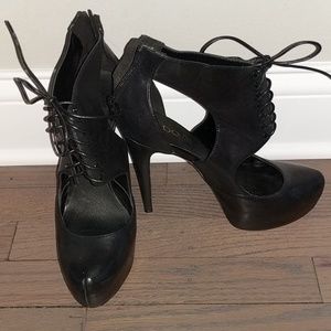 Aldo Black Leather Heels sz 10